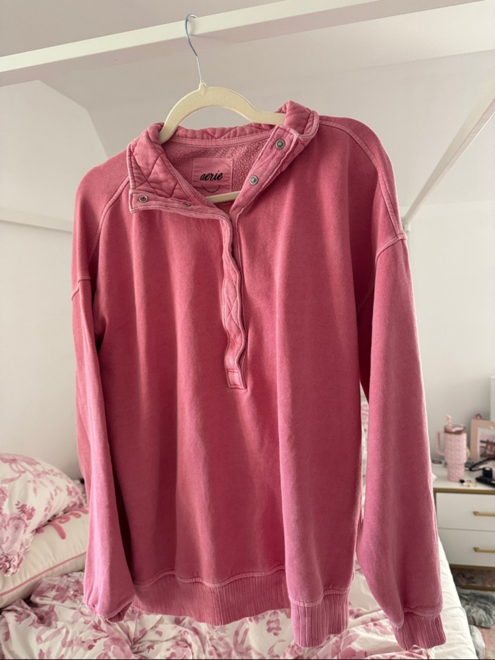 Aerie Oversized Quarter Button Sweatshirt